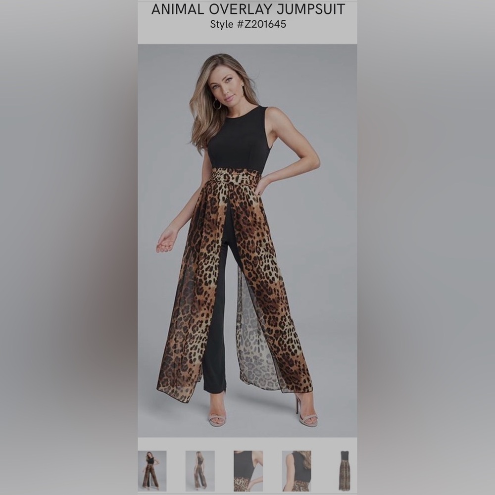 NWOT Leopard Print Black Jumpsuit